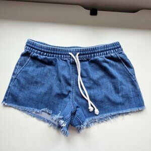 Aerie Blue Denim Women's Frayed Shorts